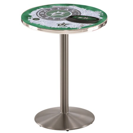 Holland Bar Stool Co 42" Stainless Steel Dallas Stars Pub Table, 36" dia. Top L214S4236DalSta-D2